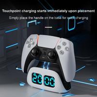 Support de charge rapide Aolion pour manette PS5 avec affichage de l'heure, station de charge pour manette de jeu PS5