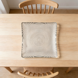 Piatto di Presentazione in Vetro Testurizzato con Cerchi Concentrici Quadrati <span class=keywords><strong>da</strong></span> 15cm/<span class=keywords><strong>6</strong></span> Pollici, Piatto Decorativo IVV Posuda per Allestimenti Tavola - Product Image 4
