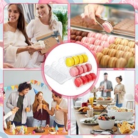 Boîte en plastique transparente PET pour cadeaux de fête, boîtes cadeaux avec rubans, boîtes individuelles pour bonbons, macarons, friandises, gâteaux, desserts
