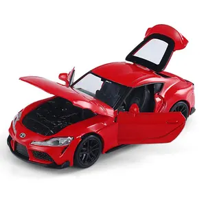 2022 Hot Sale Die Cast Model Cars 1:32 Toyota Supra Alloy Metal Car Model Opening Doors Pullback Diecast Model Car