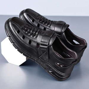 Sandalias Planas de Cuero Genuino para Hombre, Transpirables, con Punta Cerrada, Suela de EVA, Zapatos Casuales de Verano - Product Image 4