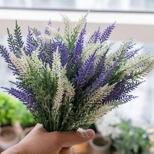 Flor de lavanda artificial CallaFloral, rama individual, color púrpura, plástico, alta simulación, planta decorativa para decoración del hogar. - Product Image 2