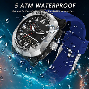 Reloj SANDA 3370 con Doble Pantalla, Reloj Deportivo para Montañismo, Luminoso, Resistente al Agua, Multifuncional, Reloj Electrónico para Hombre - Product Image 4