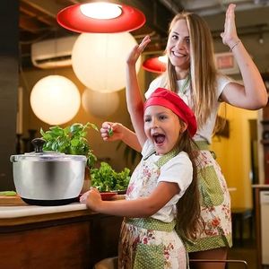 Essoreuse à salade en acier inoxydable, 4,2 litres, lave-légumes, sécheuse à laitue sans BPA avec manivelle, base antidérapante, compatible lave-vaisselle - Product Image 4