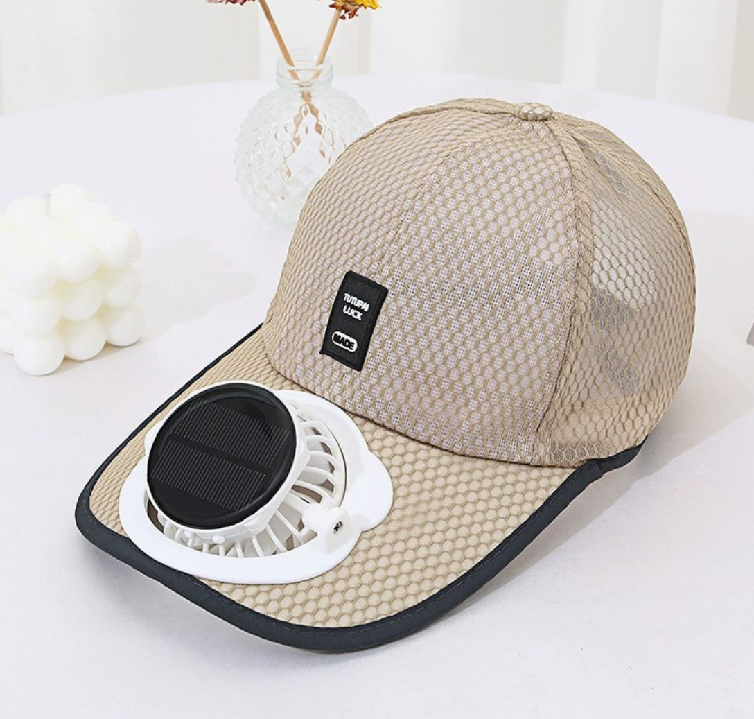 Solar powered Baseball cap khaki