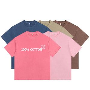 T-shirt Homme Style Américain Été 2025 Qualité Supérieure 100% Coton Tissé Blanc Uni Coupe Ample Personnalisable Décontracté Streetwear - Product Image 1