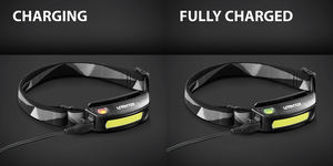 ไฟฉายคาดศีรษะแบบชาร์จได้ 145 ลูเมน COB LED - แสงกว้างพิเศษ 180 องศา 4 โหมด กันน้ำ IP65 ผลิตจากพลาสติก สำหรับใช้งานกลางแจ้งและทำงาน - Product Image 5