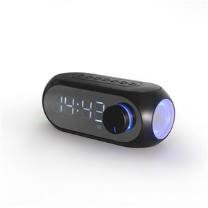<b>Led</b> Mirror <b>Clock</b> With Temperature Display Bluetooth Speaker Radio Oval Shape Plastic Modern Design Snooze Function - Product Image 4