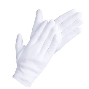 Gants en coton blanc respirants, extensibles, confortables, antistatiques, avec logo personnalisable, pour bijoux - Product Image 1
