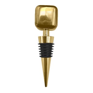 Christmas Wine Stoppers Golden Ice Cube Shape Plastic Bottle Sealers For Wine Preservation - Product Image 2