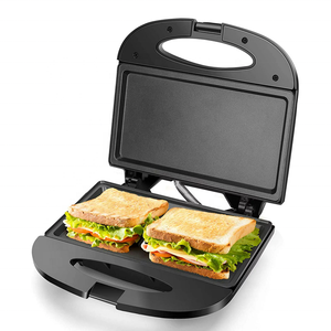 Sandwichera multifunción de 2 rebanadas con superficie de rejilla profunda antiadherente para filetes de jamón y huevo Parrillas eléctricas compactas - Product Image 1