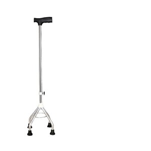 Canne de marche à quatre pieds en acier inoxydable, hauteur réglable de 66 à 88 cm, base antidérapante pour personnes âgées et soutien à la mobilité - Product Image 4