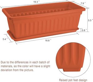 Pot de jardin <span class=keywords><strong>en</strong></span> plastique corinthien rectangulaire de 60cm pour chambre à coucher - Product Image 2