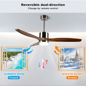 Hot bán Trần cài đặt bằng gỗ 52 inch hiện đại 3 lá từ xa thông minh DC LED Quạt trần - Product Image 4