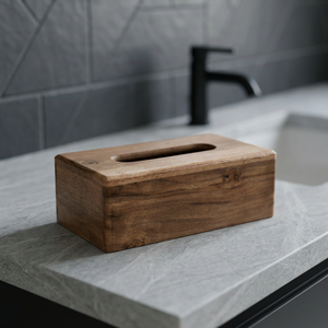Boîte à mouchoirs en bois rustique faite à la main, porte-mouchoirs en bois massif, distributeur de serviettes, décoration d'intérieur, table, bureau, hôtel, vente en gros - Product Image 1