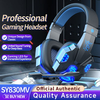 Headset Gaming Stereo Wired Over Ear SY830 Grosir Pabrik dengan Mic, Headphone Komputer Audio untuk PC PS4 PS5 Audifonos Gamer