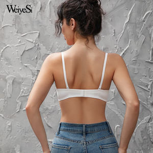 Soutien-gorge T-shirt pour femme, demi-bonnet, bretelles amovibles, sexy, uni, sans armatures, push-up sexy - Product Image 3