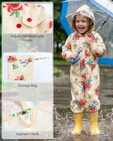 Ensemble imperméable en polyester imprimé floral pour bébés filles et garçons, idéal pour les jeux en extérieur, combinaison de pluie pour enfants et tout-petits