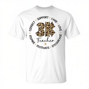 T-shirt Leopard 3K pour enseignants pour la semaine de la reconnaissance des enseignants et la rentrée scolaire - Product Image 3