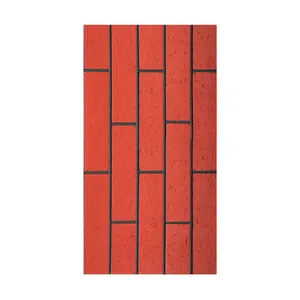 Modernes Design roter künstlicher Stein einfach zu installieren flexibler Zementziegel für innen- und außenwanddekoration Materialien