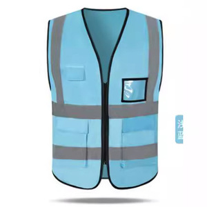 Gilet de sécurité réfléchissant orange avec bandes réfléchissantes, quatre poches, vêtements de travail unisexes pour usage technique - Product Image 4