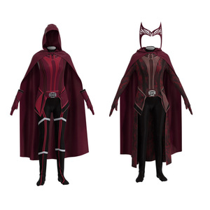 Costume de sorcière rouge pour soirée dansante, costume de cosplay pour femmes adultes, tenue de film et de télévision avec cape, leggings et haut - Product Image 1