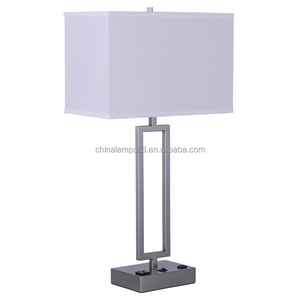 Modern USB Table Lamp with Fabric Shade Dark Bronze Finish Bedside Nightstand for Living Room Dorm Home Office Made of Iron Body - Product Image 3