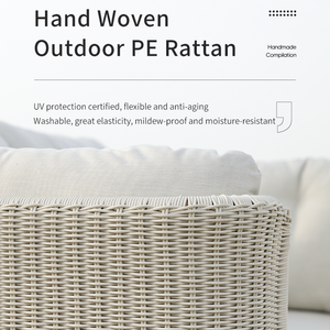طقم أثاث حدائق فاخر وعصري من الراتان من ميكي، مقاوم للماء، مصنوع من الخوص الصناعي، مناسب للساحات والحدائق العامة - Product Image 3