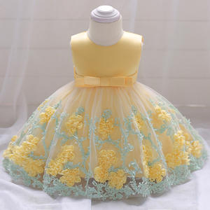 Hot Selling Pretty Baby Frock 12 Month 1 Year Old Girl <b>Clothes</b> First Birthday Cute Flower Party Dress L1845XZ - Product Image 1