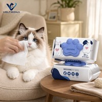 MEICHONG EDI Hondendoekjes 80 Stuks Premium Non-Woven Zachte Natuurlijke Doekjes met Pootprint Deksel voor Katten en Honden