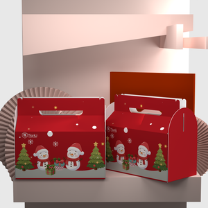 Diseño personalizado para llevar Cupcake caja de papel <span class=keywords><strong>Happy</strong></span> <span class=keywords><strong>Meal</strong></span> caja de embalaje de alimentos caja de <span class=keywords><strong>regalo</strong></span> de Navidad con asa - Product Image 2