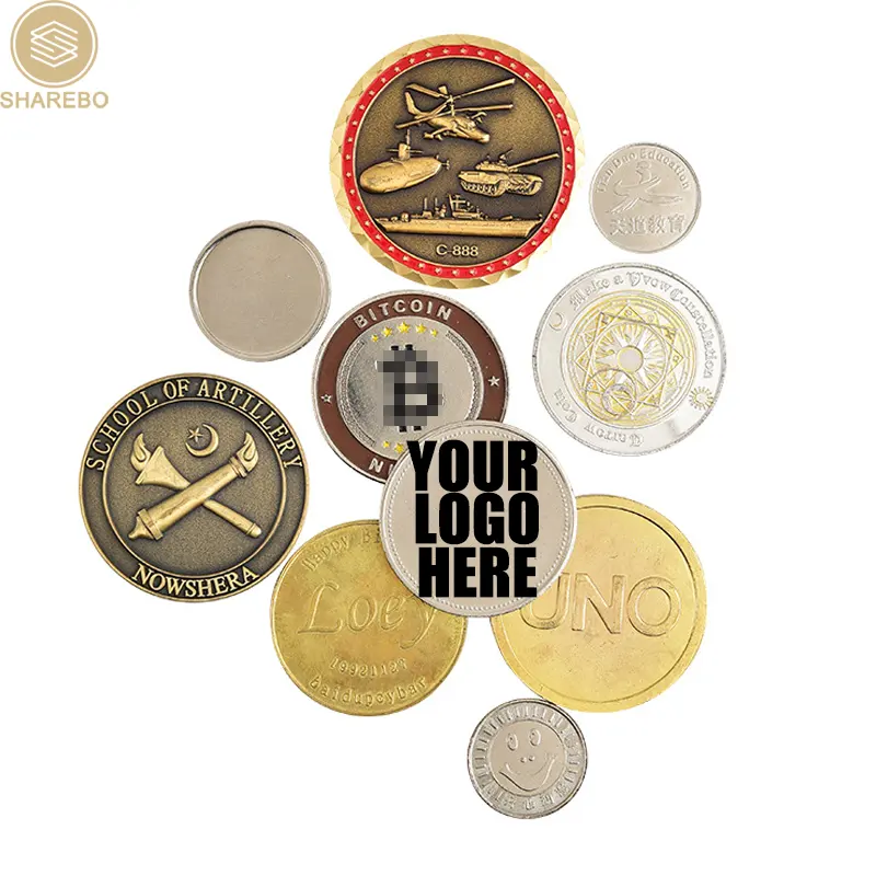 Moeda comemorativa gravada em metal, artesanato com moedas de metal estampadas, coleção de moedas de ouro e prata criativa e personalizada