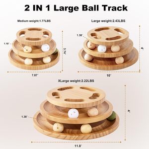 ZOMISIA Cat <b>Ball</b> <b>Track</b> Toy Wooden Puzzle Tower Interactive Spinning <b>Balls</b> For Indoor Cats Boredom Buster - Product Image 2