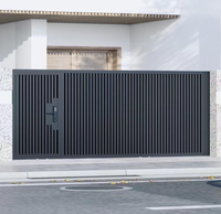 Portail coulissant automatique moderne en aluminium thermolaqué 3x2m pour entrée de villa et jardin