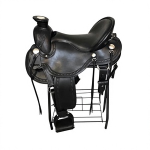 Selle de course anglaise BS International NA97 en cuir, avec quincaillerie en nickel-plaqué SUS304, arceau en bois, couleur noire, fabrication durable Uttar - Product Image 6