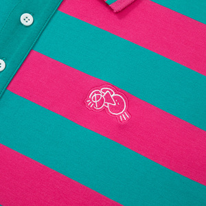 เสื้อยืดโปโลลายทางทำจากผ้าฝ้ายผ้าเทอร์รี่เสื้อโปโลปักลาย - Product Image 4