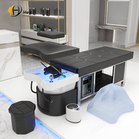 Table de massage professionnelle pour le lavage des cheveux, avec bol à shampooing, lit de spa, thérapie de l'eau chauffée pour la tête, lit de shampooing avec vapeur