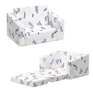 Canapé pour enfants avec motif de feuilles, pliable, en mousse à haute élasticité, siège individuel pour enfants de 2 ans et plus - Product Image 4
