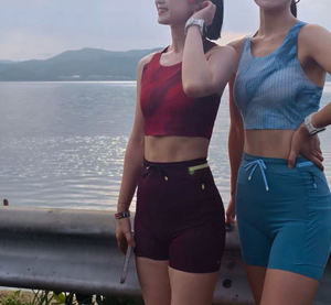 High Quality <b>Women's</b> CAMIS Short Sweet O-Neck Sleeveless <b>Sequined</b> 100% Cotton Quick Dry Fitness Running Gym Activewear <b>Top</b> - Product Image 5