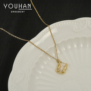 Collar de mujer estilo circón chapado en oro estilo viajero de azúcar y un sentido de diseño - Product Image 2