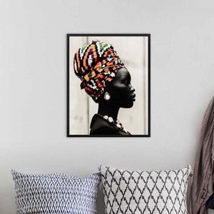Toile décorative murale noire pour femmes, style africain, impressions sur toile, peinture - Product Image 2