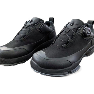 15 Skin King Men's Golf Shoes All <b>Black</b> Mesh Automatic Buckle Waterproof Toe <b>Low</b> <b>Heel</b> Rubber Outsole Sports Casual - Product Image 5