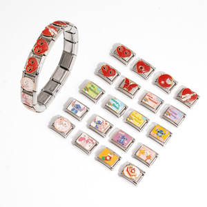 Stainless Steel Modular Bracelet Heart Shape Unisex DIY Jewelry Gift - Product Image 1