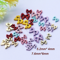 Boutons plats en alliage de zinc mini 5mm 8mm à 2 trous, maille dorée, rouge, rose, violette, pour vêtements de poupées BJD OB11, accessoires de couture DIY