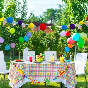 Xu Hướng 2025 Trong 3 Mảnh Mexico Theo Chủ Đề Len Cảm Thấy Pom Pom Bóng Vòng Hoa Đầy Màu Sắc Mexico Fiesta Biểu Ngữ Treo Vòng Hoa - Product Image 6