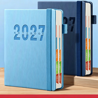 Agenda 2027 con Tapa Dura, Banda Elástica y Separadores Mensuales, Organizador Anual A5 con Grabado en Relieve para Oficina y Escuela