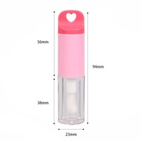 Tube de brillant à lèvres en gros de 5 ml avec découpe en forme de cœur, couvercle à crochet, flacon vide pour brillant à lèvres avec applicateur, emballage cosmétique