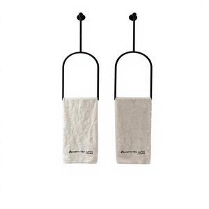 Decorative Black Metal Bathroom <b>Rack</b> Wall Mounted <b>Towel</b> Holder Modern Bathroom Accessory Premium Black <b>Towel</b> <b>Rack</b> Modern - Product Image 1
