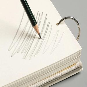 Carnet de croquis rétro à spirale, couverture en papier couleur crème, 120 pages, 160 g/m², épais, rechargeable, feuilles mobiles, pour dessin artistique - Product Image 6