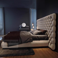 Foshan Möbel Neues Zeitgenössisches Design Hochwertiges Luxuriöses Weiches Stoff-Doppelbett Super-King-Size-Bettgestell für Villen